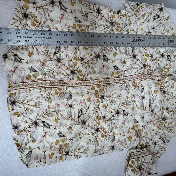 Max Studio London Womens Floral Long Sleeve Button Down Shirt Blouse XL White - Picture 8 of 8